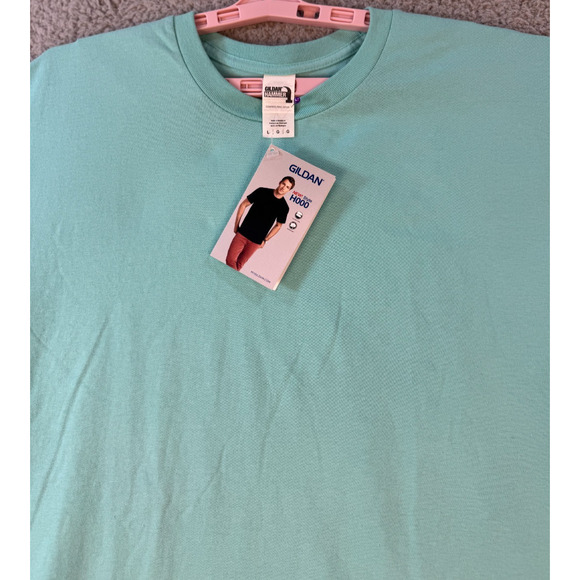 Gildan Hammer H000 Mens Unisex T Shirt Large Mint Green - Picture 2 of 10